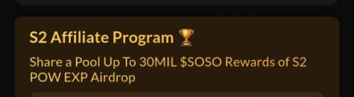 wtf! 30M $SOSO Token allocated for Season 2 Drop

valued at $20m atm

guide:
- sign up at » tinyurl.com/SoSoValueDrops
- tap on "EXP" section 
- complete tasks daily

✅ DONE

airdrop expected date: January, 2026

start now or forget about it