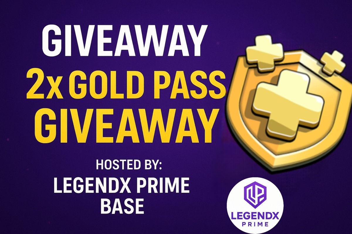 🔥 It’s Giveaway Time! 🔥
We are bringing a 2× GOLD PASS
Giveaway 🎉

🎯 Rules

1️⃣ 
.x.com/legendxprime0?…
.x.com/SBMASUMCOC?t=r…
Follow both account 

2️⃣ join discord : discord.gg/GApkqpGAjp

3️⃣ Like. repost. tag 2 friend

 📌Winner announcement  Discord✅
 Ends: [25-9-25]