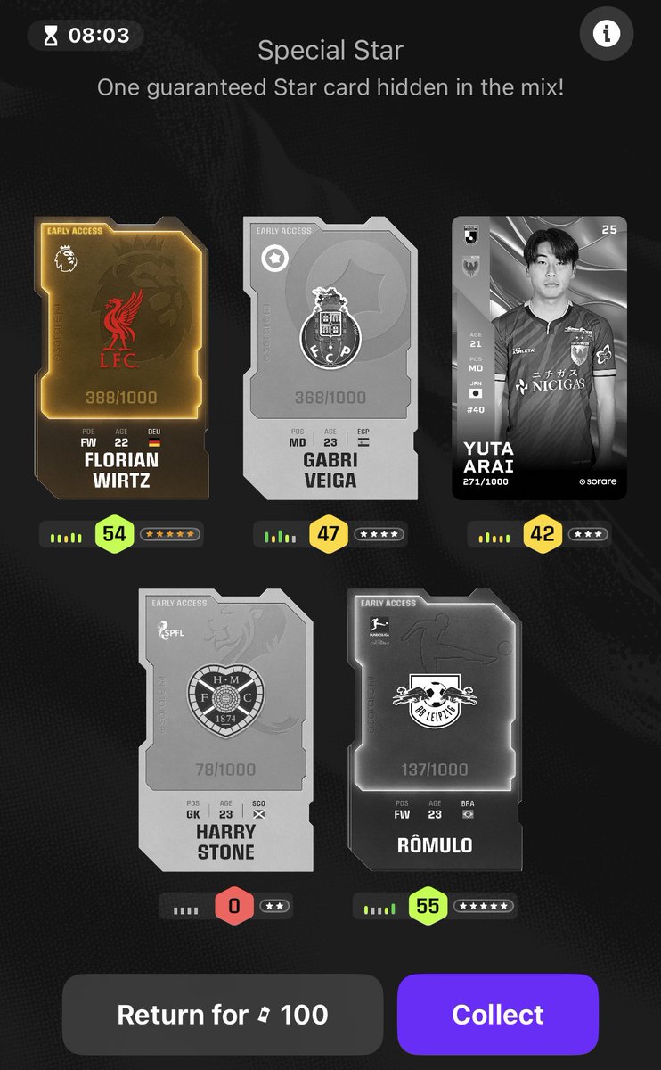 Hit the jackpot without a Nationality clue! My best #Sorare craft to date. 🤩