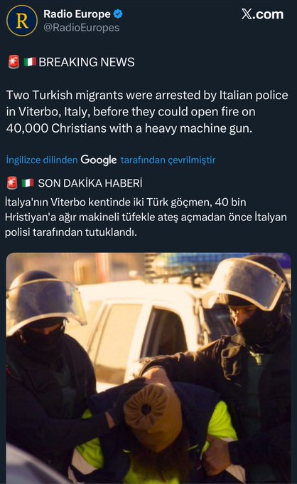 İtalya'da ağır silahlarla katliam yapmak üzereyken 2 Arap kökenli IŞİD mensubu yakalandı. 

Türkçe'yi bile konuşmaktan aciz bu 2 terörist şimdi sıkı durun ! 

TÜRK VATANDAŞI ÇIKTI !

Şimdi soralım ;

Bu 2 insanlık düşmanına KİM NEDEN VATANDAŞLIK VERDİ ?