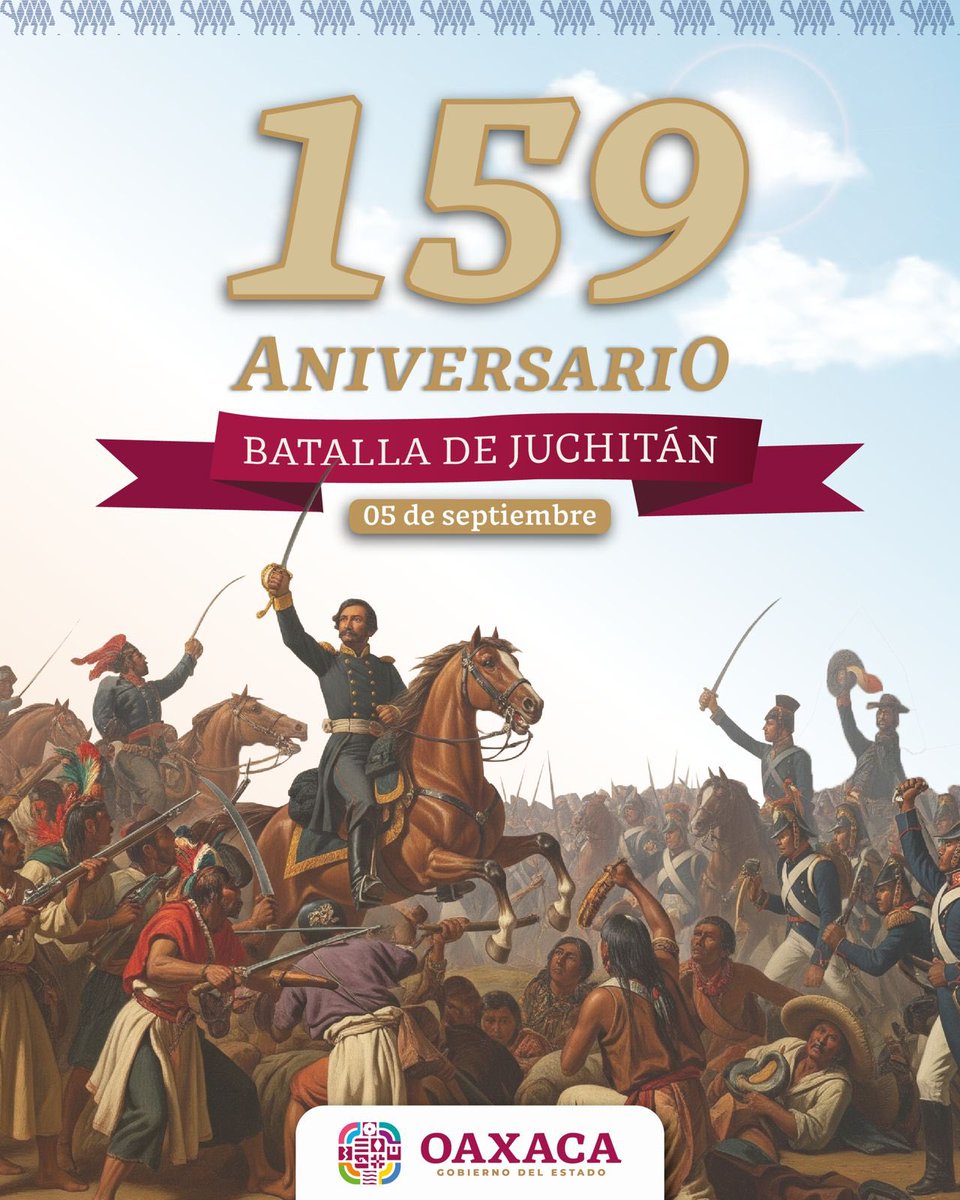 CLIX ANIVERSARIO DE LA BATALLA DE JUCHITÁN

Hoy conmemoramos la Batalla de Juchitán de Zaragoza, un acontecimiento histórico donde el pueblo zapoteca defendió con firmeza su tierra y su libertad.

Un legado de resistencia que sigue inspirando nuestra identidad y orgullo.