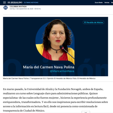 Comunicación clara para abrir la justicia, en <a href="/heraldodemexico/">El Heraldo de México</a> es el nuevo artículo que escribí

Abordo sobre lenguaje claro, resoluciones abiertas y la Declaración de Santo Domingo de la Conferencia Internacional de #JusticiaAbierta 

Les comparto 🪴

heraldodemexico.com.mx/opinion/2025/9…