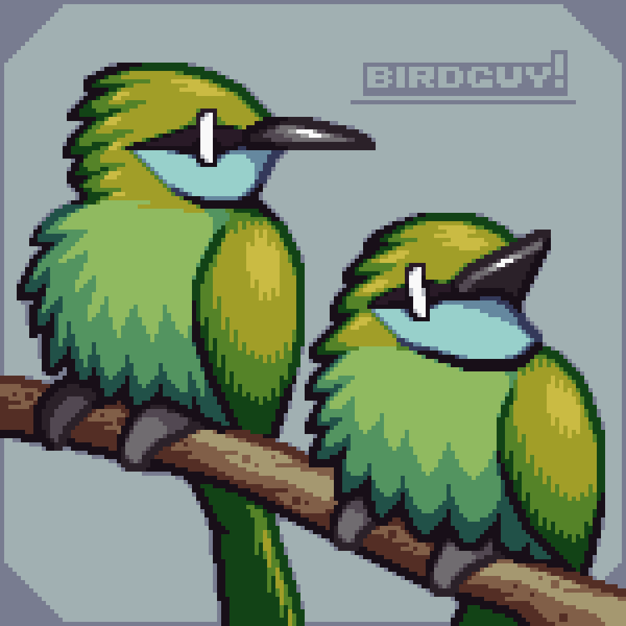 RustBucket0's tweet image. Green bee eater&apos;
#pixelart #ドット絵