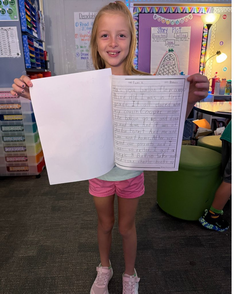 Wow!  Look at that writing from our second grade sharks!  The pride in these smiles say it all.