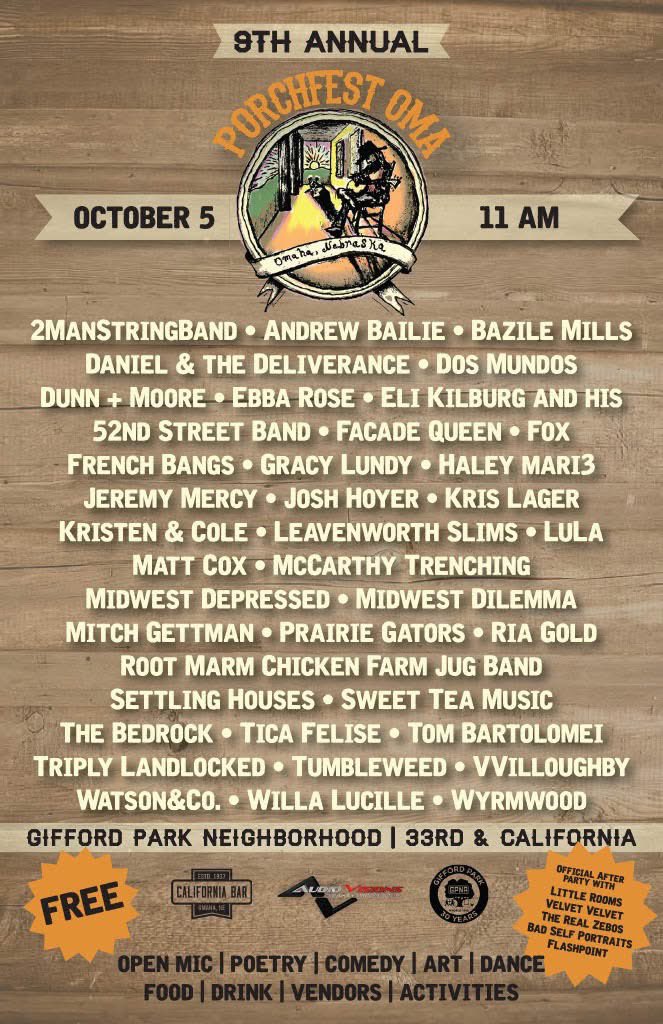 Porchfest in ONE month!