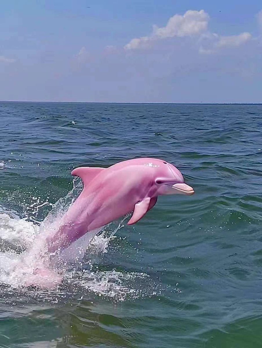 RajjakShab's tweet image. Oh my god! The pink creatures in the ocean! The way this pink dolphin leaps out of the water is just so dreamy 🥹