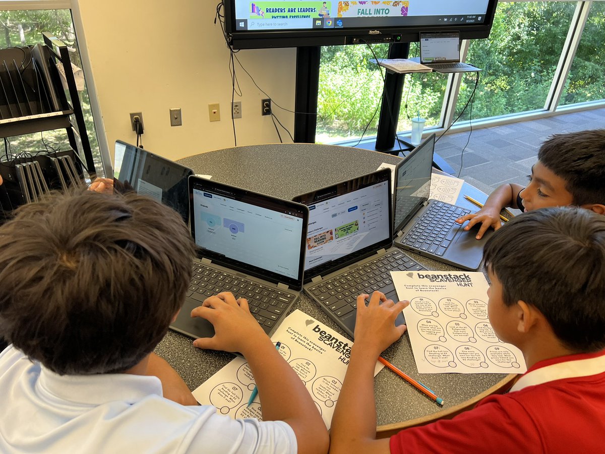 netzerolibrary's tweet image. This week in the DZ Library, in addition to checking out some good books, classes took on a Beanstalk scavenger hunt. Independent reading is so important, and Beanstack helps add a little fun and a little competition along the way.