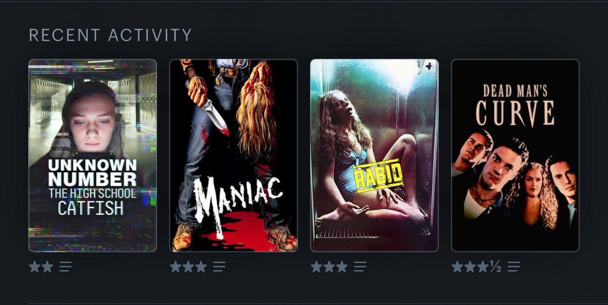 happy #letterboxdfriday!! #lastfourwatched 🙂‍↕️ i’m so excited for hooptober 🧟‍♀️