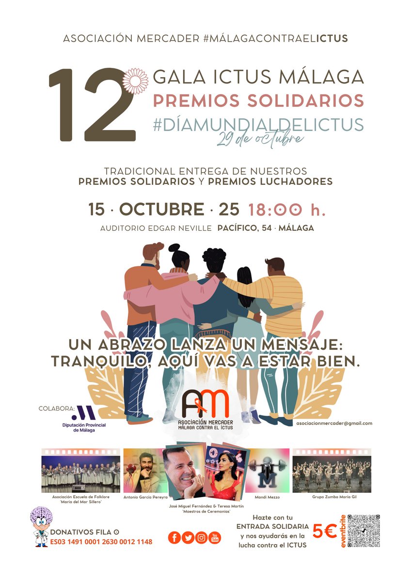 #GalaIctus #DíaMundialdelIctus #AsociaciónMercader ❤️
Llega el gran día donde queremos visibilizar la gran lucha que padecen un importante nicho de población malagueña y sus familiares. 
Será una gala muy emotiva, en la cual vamos a homenajear y premiar a varios luchadores, ⏬