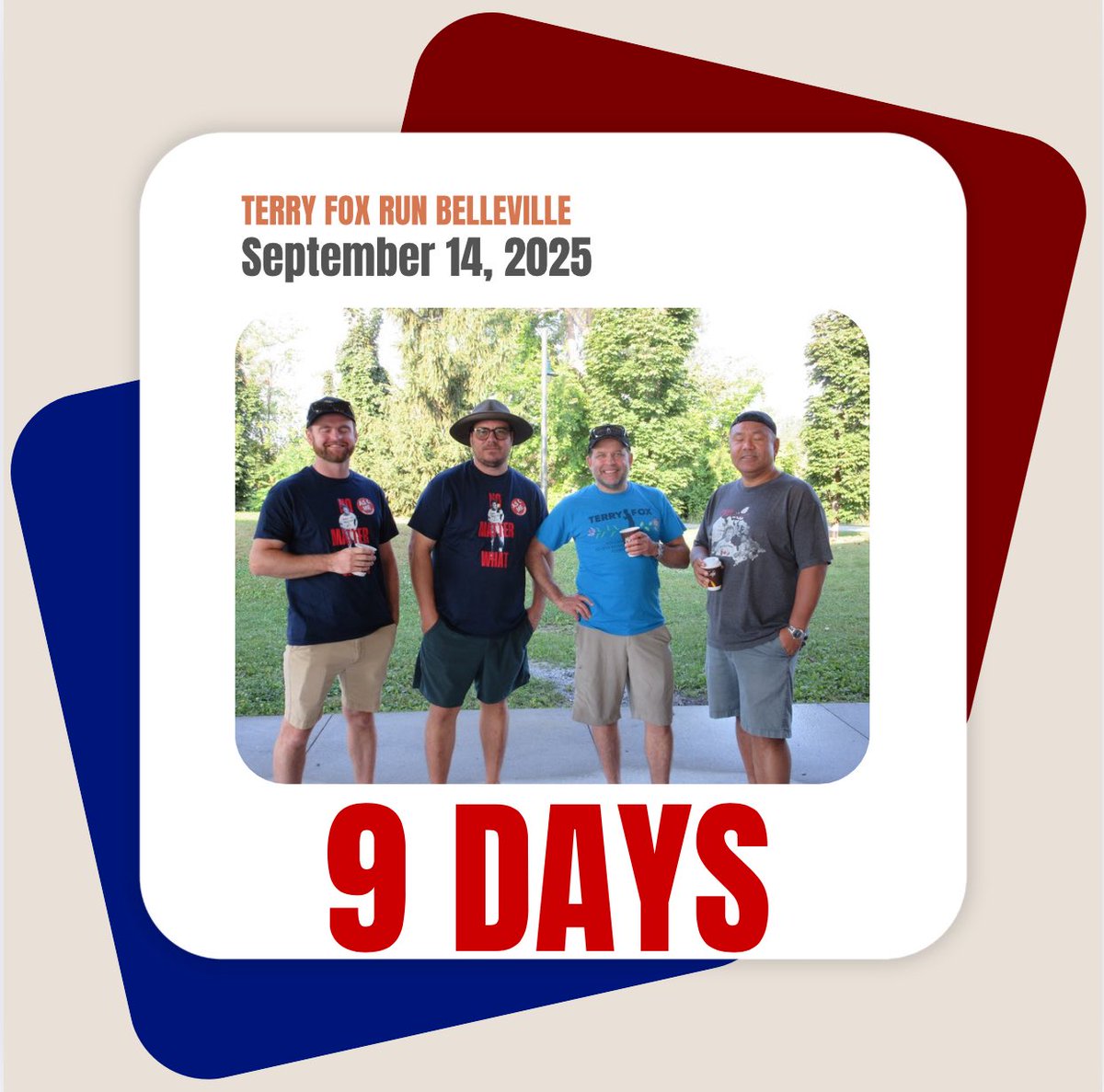 TerryFoxBellPEC's tweet photo. 9 days away! Every stride brings us closer to Terry’s dream. ✨

#TerryFoxRun #9Days #FinishIt #TerryFoxFoundation #CancerResearchz https://t.co/JoJTJUcOmt