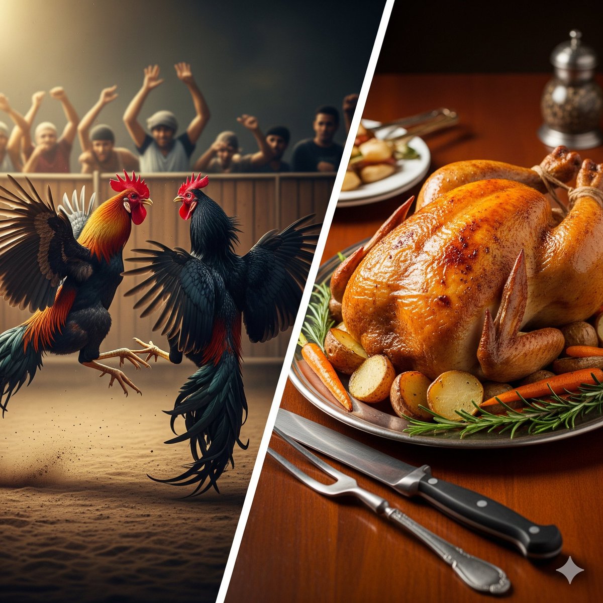 Si prohíben las peleas de gallos también deberían prohibir los asaderos de pollos🤔 Las dos manifestaciones culturales son crueles con esa especie. 

#doblemoral