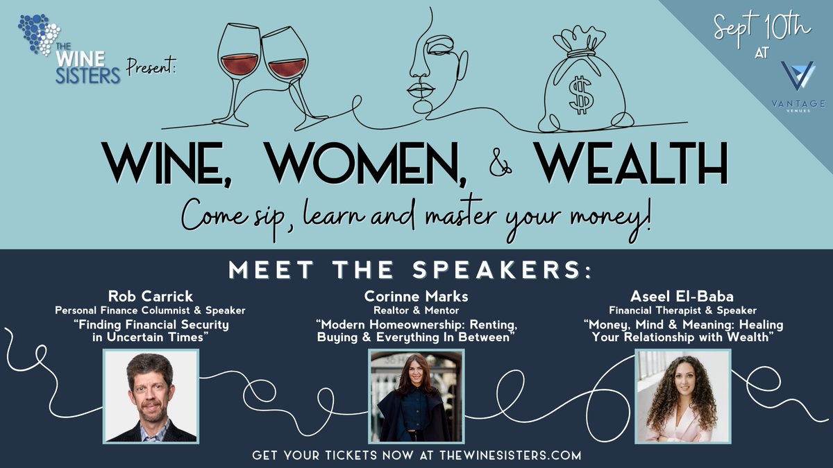 Vantage Venues (@vantagevenues) on Twitter photo ⌛️Last chance!
This is the final weekend to get tickets for Wine, Women & Wealth on Sept 10.
Enjoy skyline views, curated wines from <a href="/TheWineSisters/">The Wine Sisters</a>, chef-crafted bites + expert money advice, Don’t miss out! 👇
thewinesisters.com/events/wine-wo…
#TorontoEvents #FinancialGrowth #MoneyMatters ⌛️Last chance!
This is the final weekend to get tickets for Wine, Women & Wealth on Sept 10.
Enjoy skyline views, curated wines from <a href="/TheWineSisters/">The Wine Sisters</a>, chef-crafted bites + expert money advice, Don’t miss out! 👇
thewinesisters.com/events/wine-wo…
#TorontoEvents #FinancialGrowth #MoneyMatters