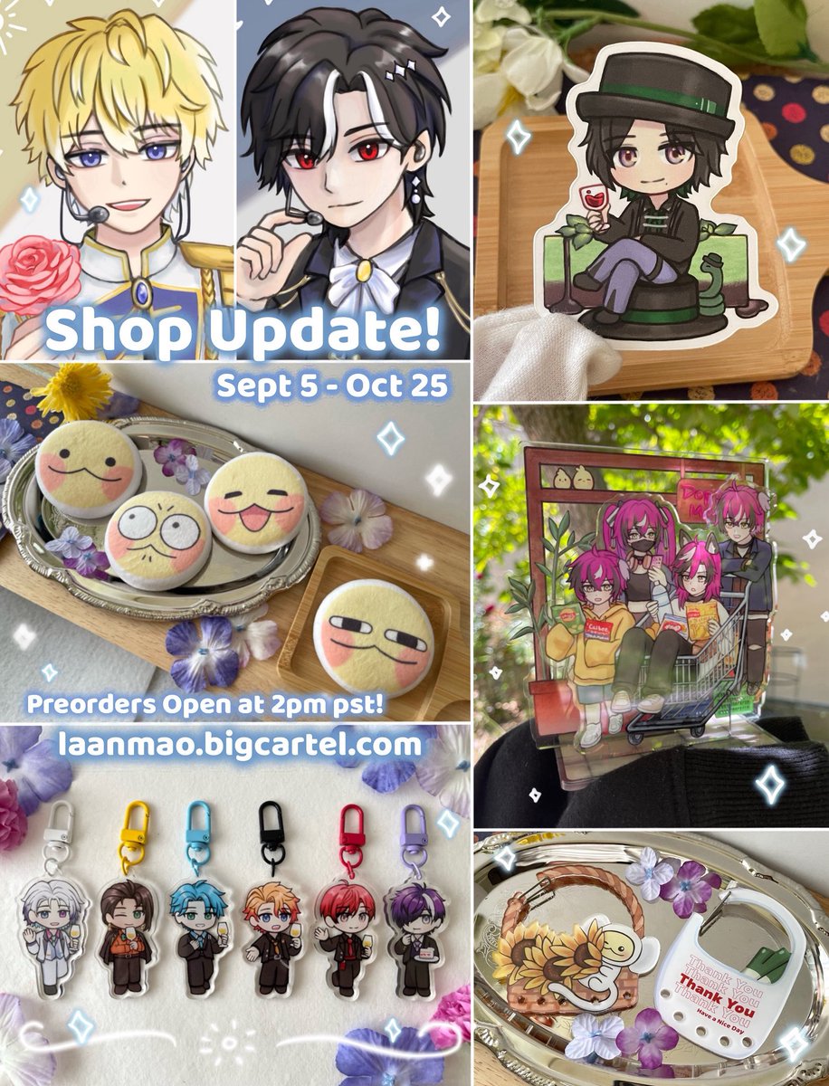 Shop Update! ✨
Con leftovers and preorders will be opening later today at 2pm pst! Thank you for your patience! ( ´▽` )ﾉ

Please note: Preorders will only be at my bigcartel shop to help me manage the orders in one place! More info below!