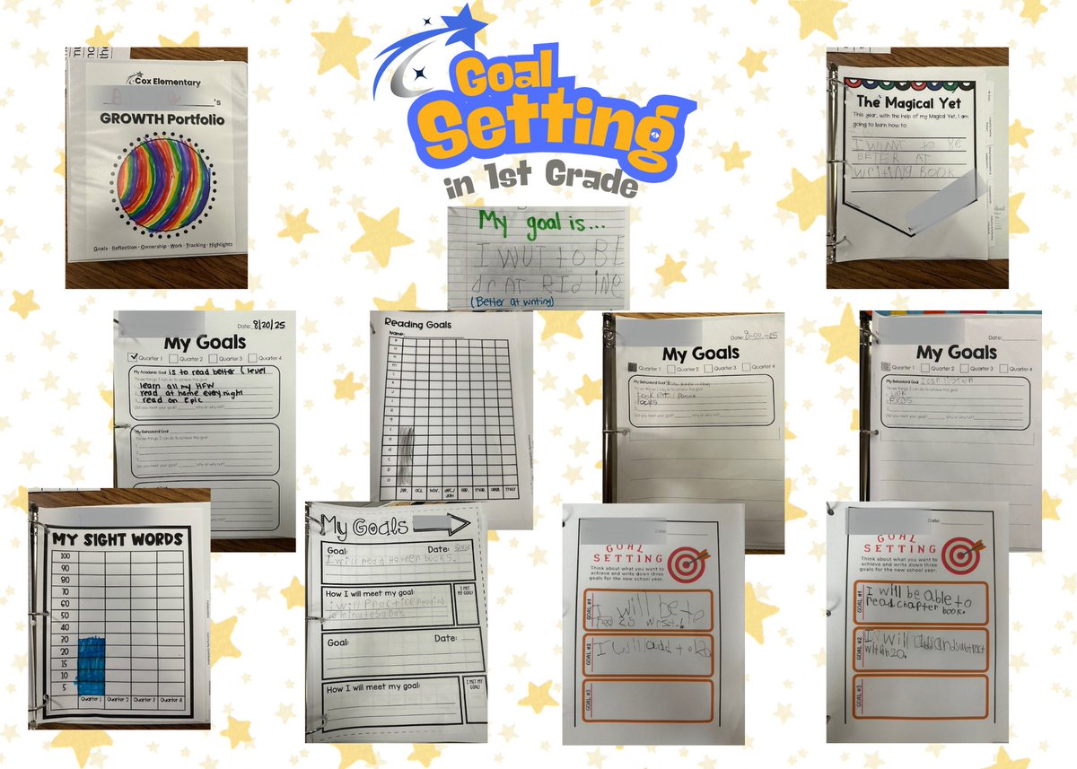 Student ownership is essential! Every Cox Comet has a Growth Portfolio to track goals and progress. Just 17 days in, every 1st grader already has theirs set up with goals and tracking sheets. Building confident, independent learners starts here! #1LISD #coxcomets