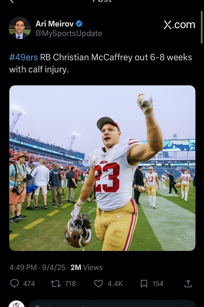 FantasyHubApp's tweet photo. This is huge news! Feel horrible for Christian McCaffrey owners😂 https://t.co/KdNLUi9p0b