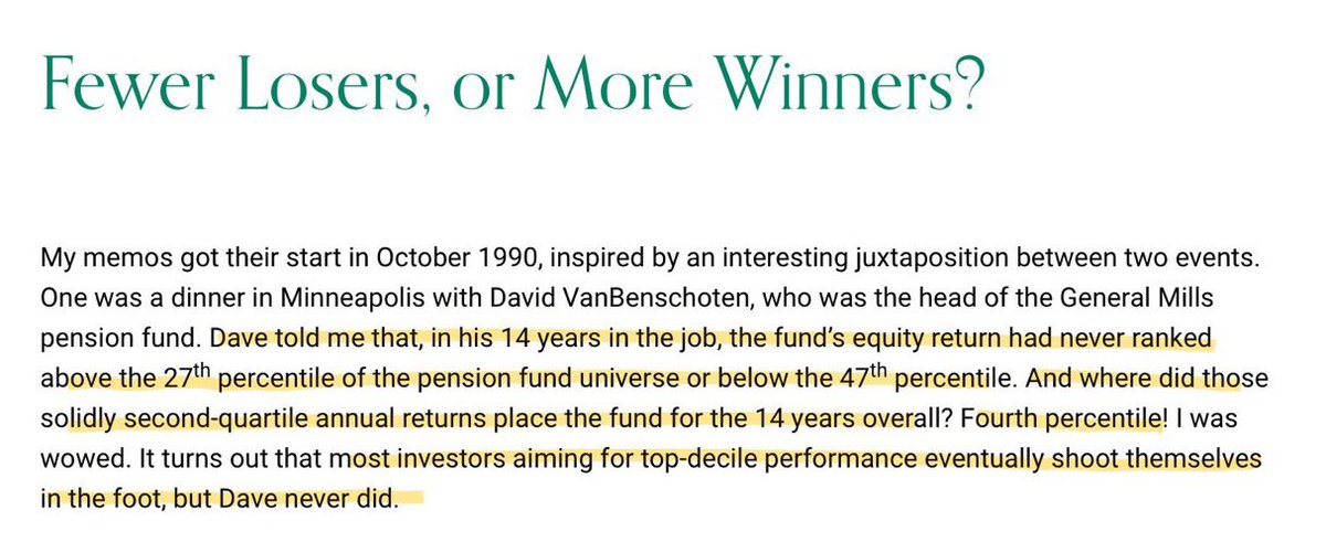 Was just re-reading Howard Marks memo and this stuck with me 

Focus on staying power !! Longevity compounds