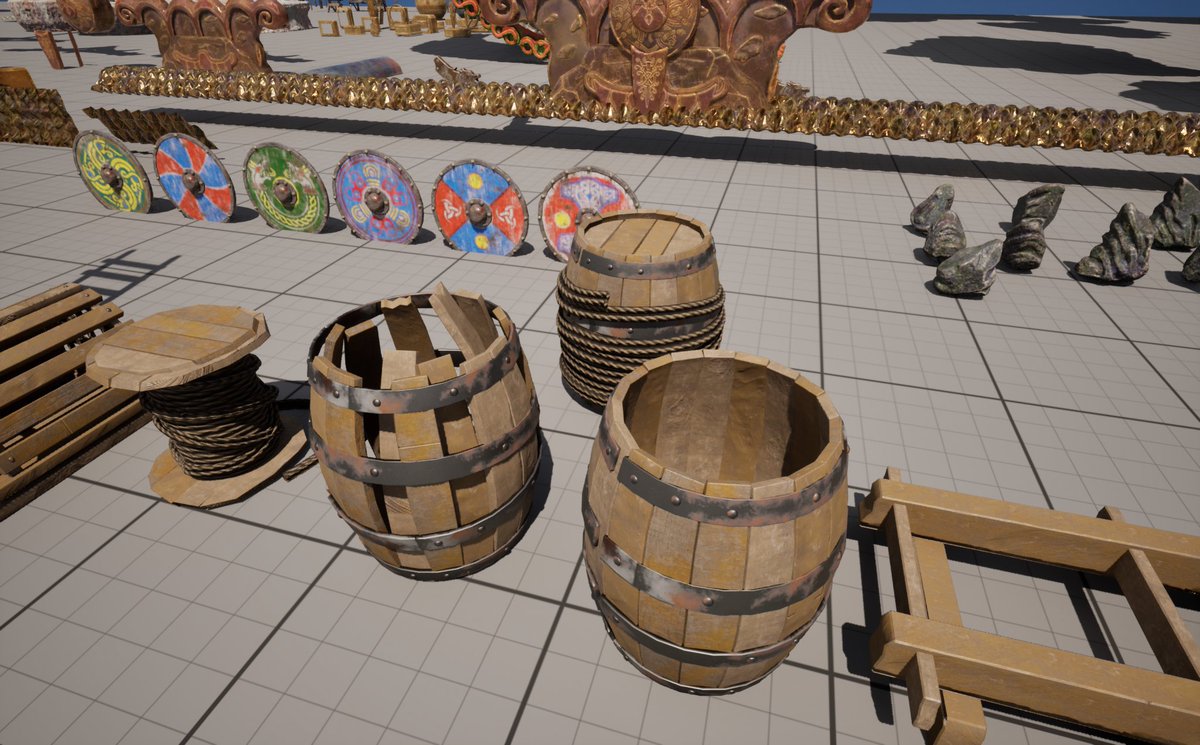 PaburoVIII's tweet photo. #WIP #Vikings #Project a bunch #wooden #props and #accesories using #trimsheets Made with #zbrush #maya #SubstancePainter Also, implemented it on #Unreal5

#3d #3dart #gameart #lowpoly #realistic #gamedev #pbr #realistic #enviorment #unrealengine #videogame #environment #viking https://t.co/EPEmihhZJh