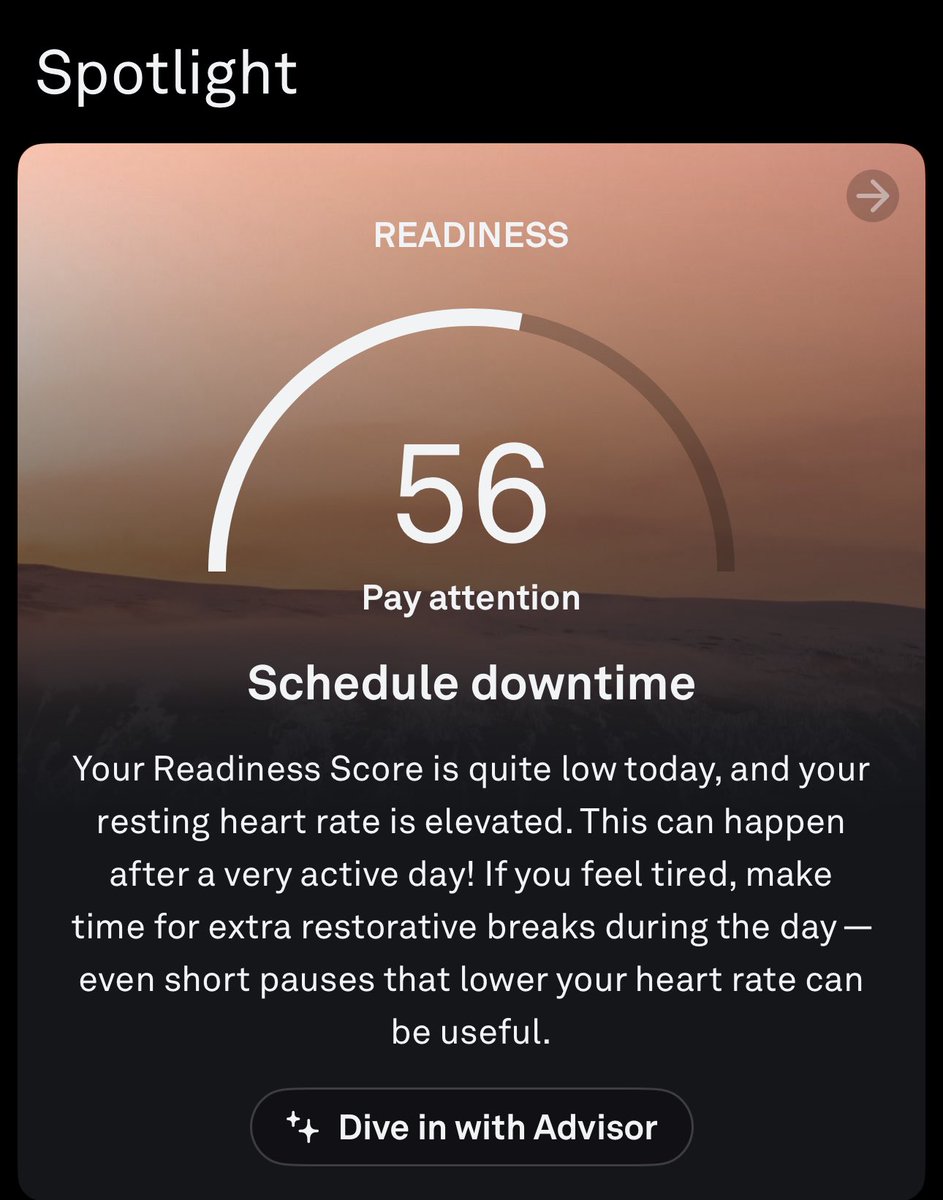 I went to bed with an elevated heart rate that apparently affected my quality of sleep, and therefore my readiness to be a functional human being today. As a fan, you have to be willing to make sacrifices. #FlyEaglesFly #GoBirds