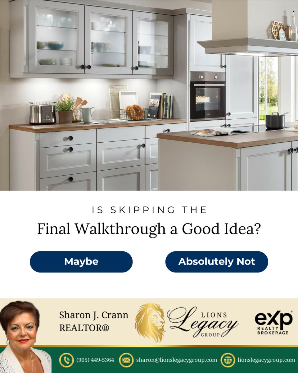 sharoncrann's tweet image. The final walkthrough is your last chance to inspect the home before closing. Use this step to confirm that all agreed-upon repairs are complete, fixtures and appliances are in place and working, and the property is in the condition expected.

#finalwalkthrough #realestate