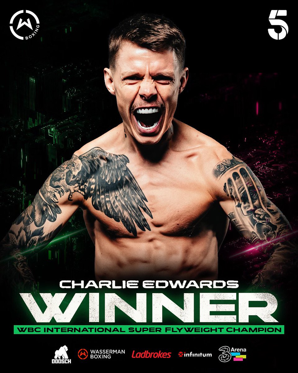 WassermanBoxing's tweet photo. And the new… 🏆

@CEdwardsBoxing defeats Salvador Juarez to become the WBC International Super Flyweight champion 🔥

More to come on 5Action 🍿

@Ladbrokes | @SauerlandBros | @Channel5Sport | @InfinitumEnt | #ReturnOfTheMick https://t.co/MBRHcBGVJ1