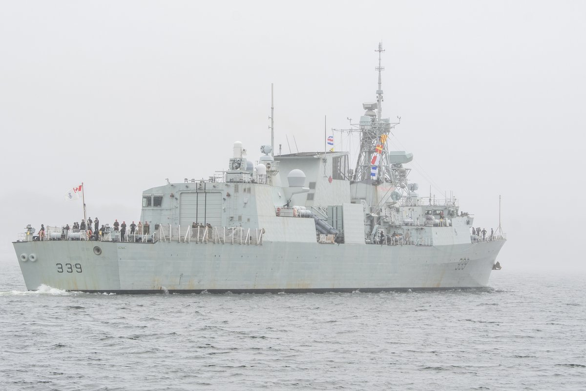 RoyalCanNavy's tweet photo. #HMCSCharlottetown departs for mission specific readiness training and joint maritime ops, participating in the US-led Ex #UNITAS25, the world’s longest-running multinational maritime exercise. Fair winds and following seas. #HelpLeadFight https://t.co/z59jjmEWtX