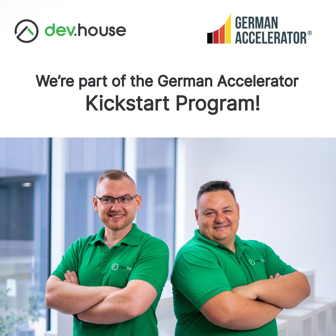 dev_house_GmbH's tweet image. 🚀 We are part of the German Accelerator Kickstart programme! 

Read the full post here: dev.house/en/2025/09/05/…

#GermanAccelerator #Kickstart #Startup #taprating #Innovation #Cologne #Networking #Business #Founders