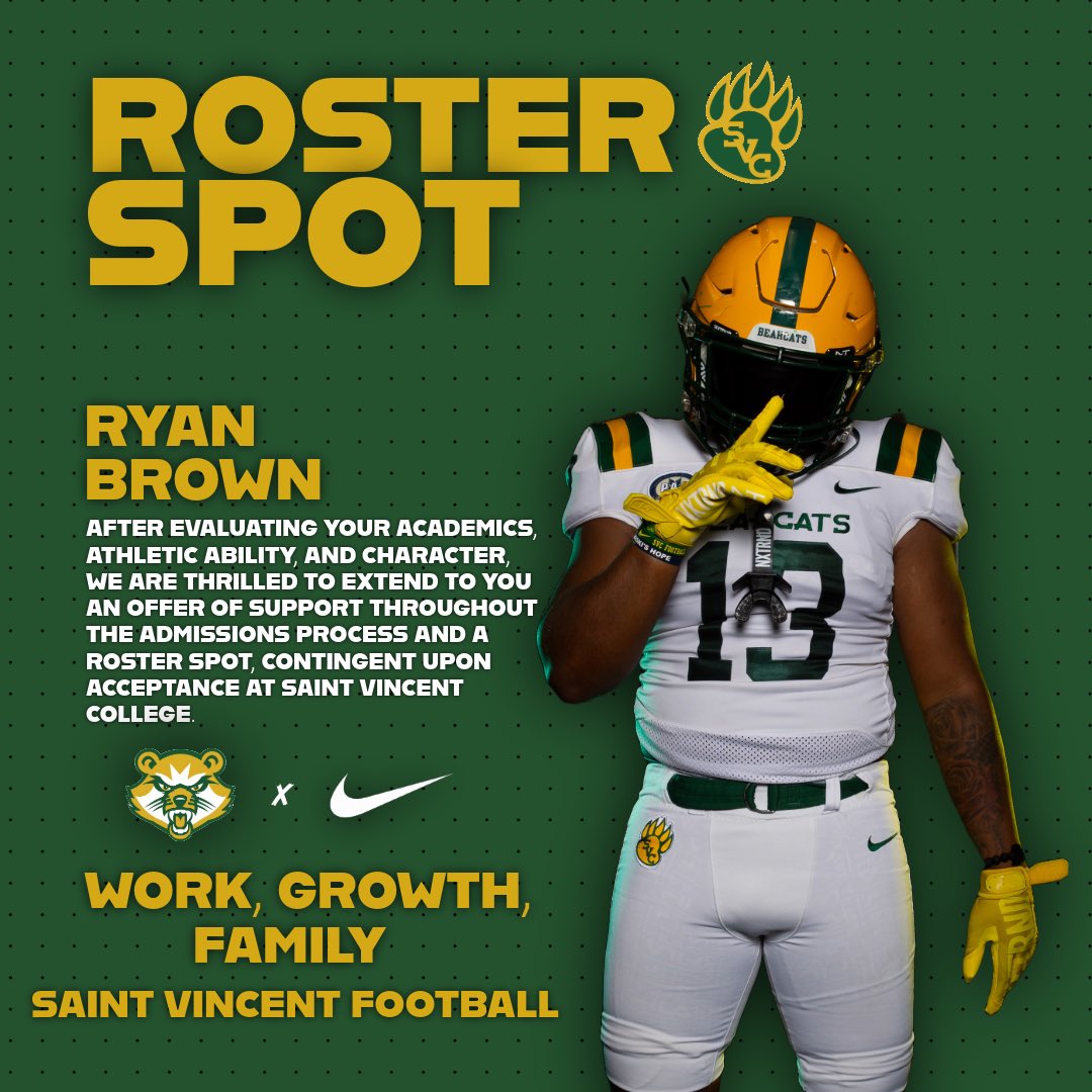 #AGTG After a a great conversation with <a href="/CoachJohnstonOL/">Chace Johnston</a> I am blessed and grateful to receive my first offer from <a href="/SVC_FTBL/">Saint Vincent College Football</a> !!

<a href="/CASD_Athletics/">Connellsville Sports</a> <a href="/ConnellsvilleFB/">Falcons Football</a> <a href="/CoachCGoff/">𝐂𝐚𝐬𝐞𝐲 𝐆𝐨𝐟𝐟</a> <a href="/CoachPeluso_/">Brandon Peluso</a>