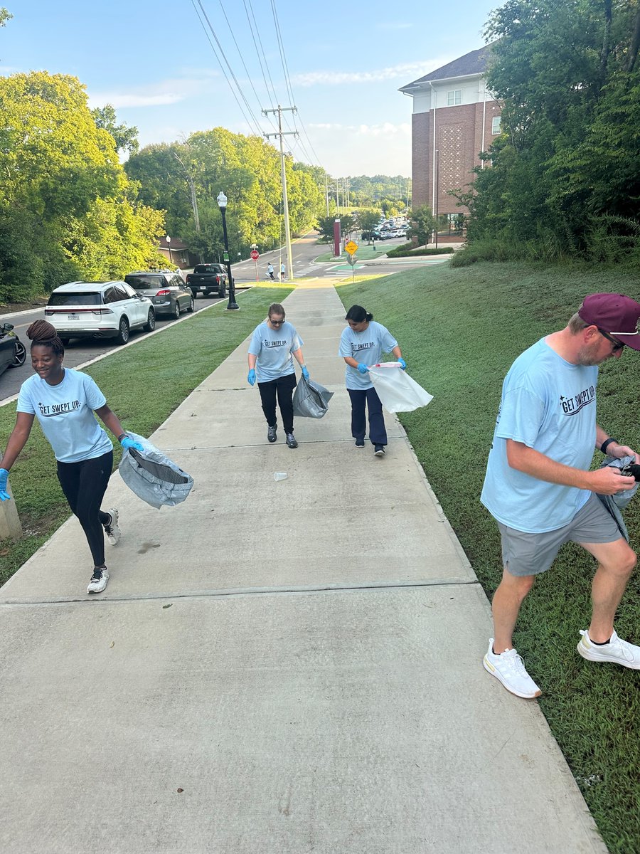 We take care of business… and the community!💼🧹 Our amazing staff volunteered at Starkville's annual "Get Swept Up" event to help clean up the town before our first home game this Saturday!🏈