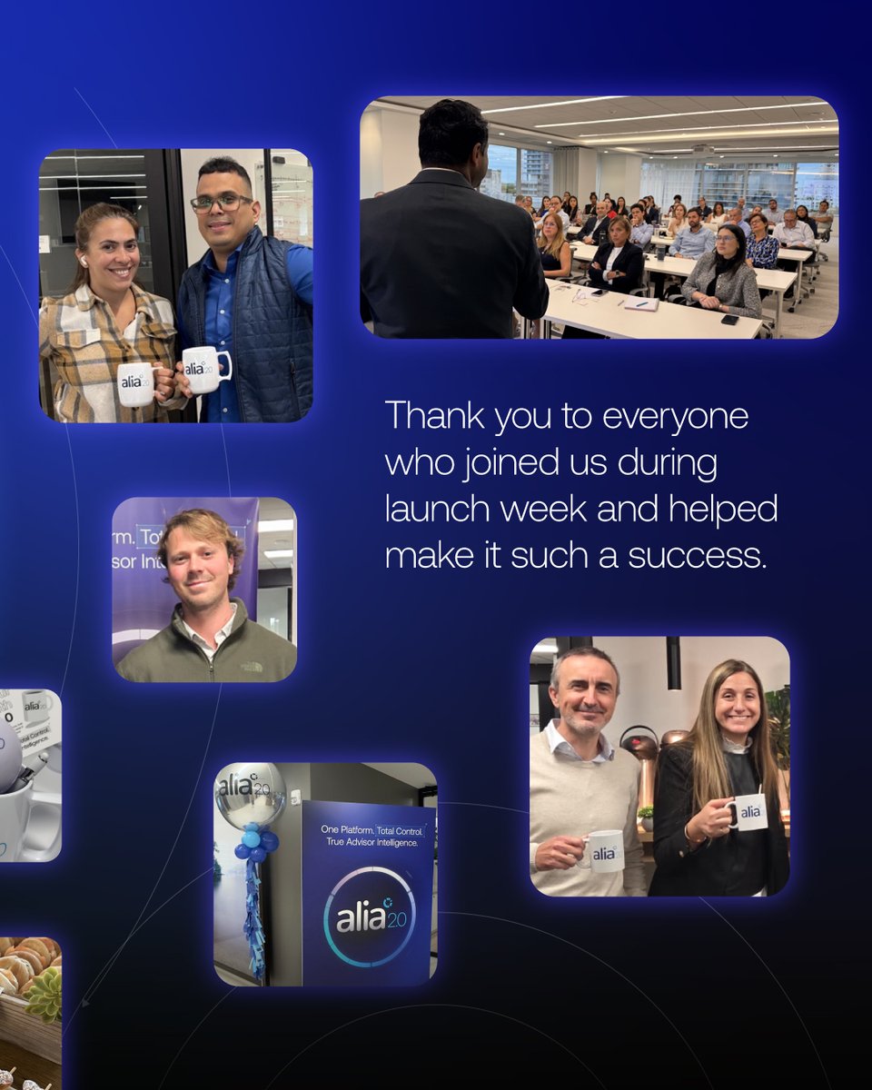 Alia 2.0 Launch Week Recap🚀

What a week! We kicked off the launch of Alia 2.0 across our offices, starting the day with coffee, breakfast, and, of course, our new Alia mugs. ☕✨

From there, we hosted a series of Live Training Sessions to get everyone up and running. Full