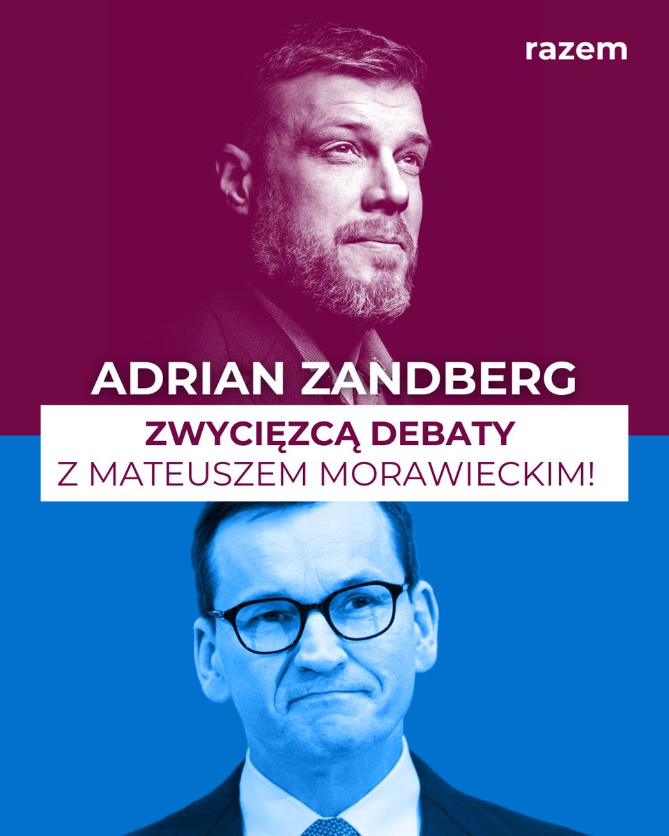 Są tacy, co piszą, że <a href="/ZandbergRAZEM/">Adrian Zandberg</a> wygrał na punkty, ale dla nas to był nokaut 🔥

Panie premierze <a href="/MorawieckiM/">Mateusz Morawiecki</a>, liczy się udział 😅