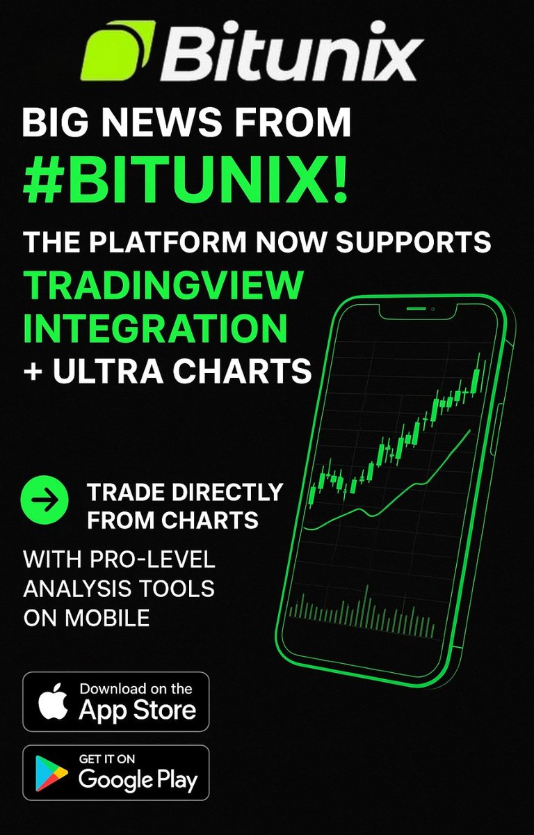 Personeltrader's tweet image. 🚨 Big news from #Bitunix!
The platform now supports TradingView integration + Ultra Charts on iOS/Android 📲
👉 Trade directly from charts, with pro-level analysis tools on mobile.