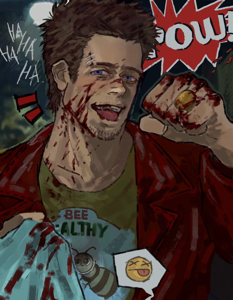 之前玩了繪畫接龍～ #fightclub