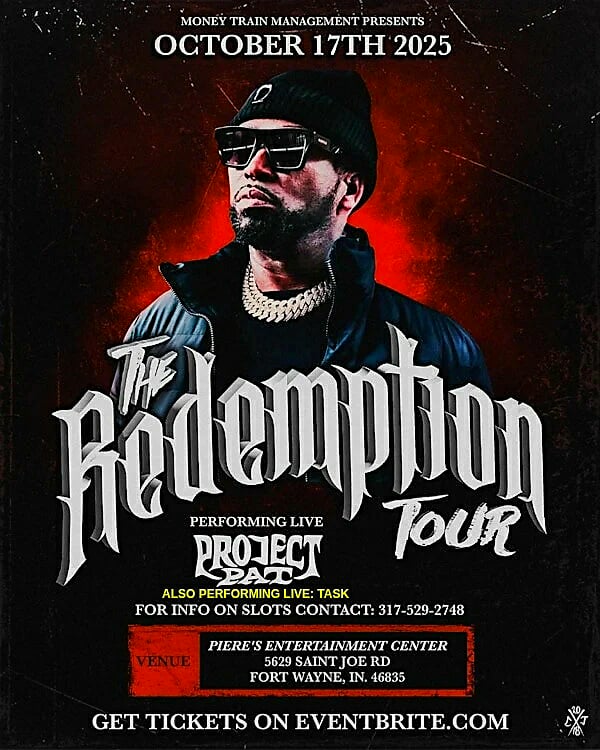 ThaMadRapper's tweet image. Task is taking the Midwest by storm in October!

10/17/25 - Task opens for Project Pat when The Redemption Tour comes to Ft. Wayne, IN

10/18/25 - Dub-Z, with special guests Task &amp;amp; Chris Vegas, opens for Twista in Mt. Vernon, IL

Get your tickets NOW!!

#Task #ProjectPat #Twista