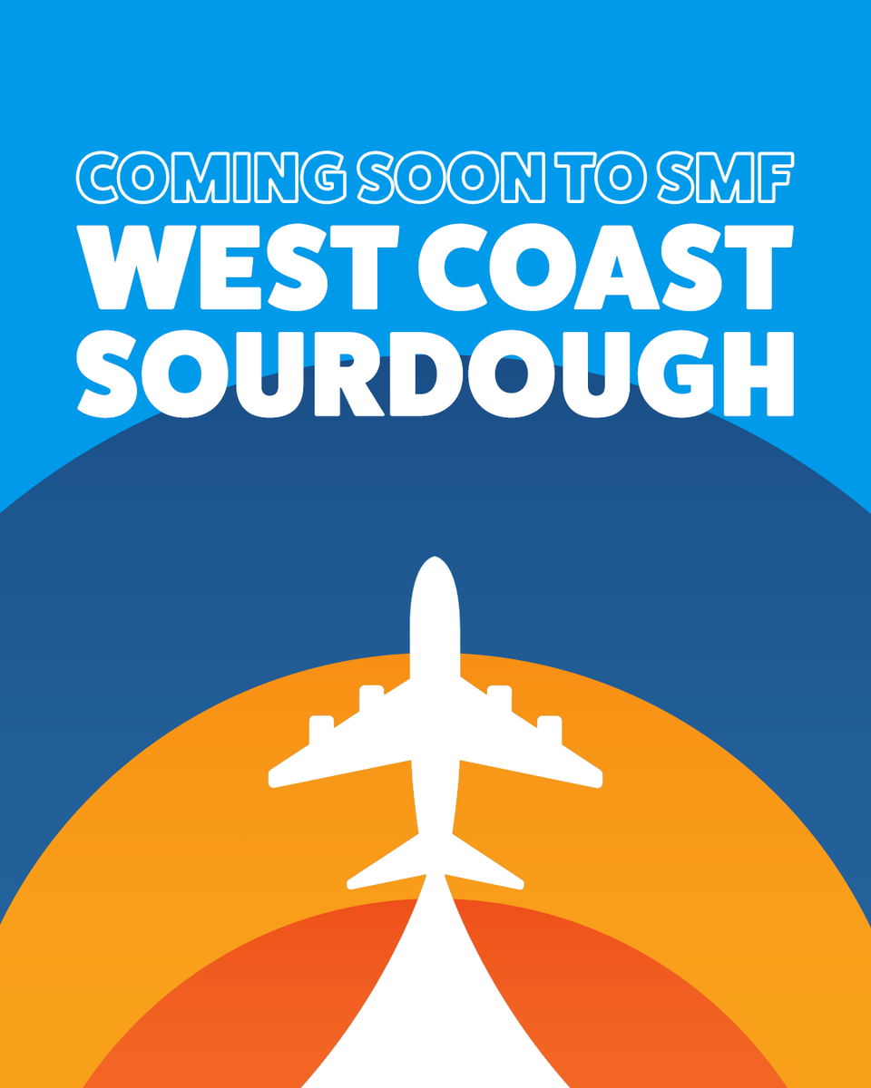 FlySMF's tweet photo. West Coast Sourdough is landing at SMF this fall. 🥖 Fresh-baked comfort for every journey!  ✈️

#SMF #SacramentoEats #FlySMF https://t.co/pmYbbGrRHR