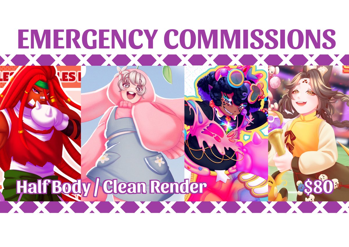 ✨ EMERGENCY COMMISSIONS ✨

It's hard for me to admit I'm having a very rough time, so I really will appreciate a little bit of help

You can contact me via DM or my Vgen vgen.co/HolyMody

Sharing is extremely appreciated 💜