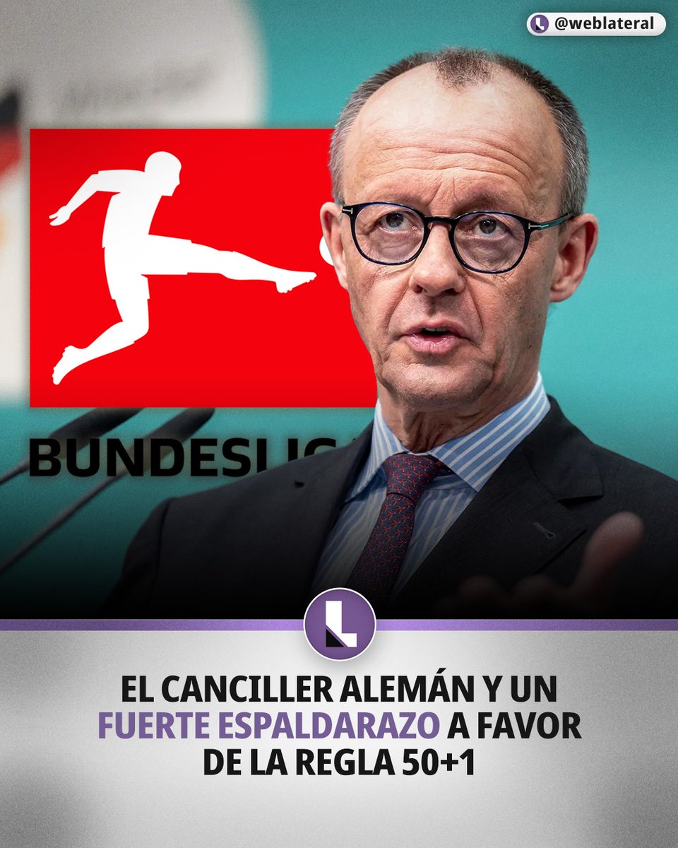 🇩🇪🧵 Friedrich Merz apoyó públicamente la regla 50+1, un modelo único que frena a los inversores privados en el fútbol.
La historia detrás de este espaldarazo, en este hilo ⬇️
