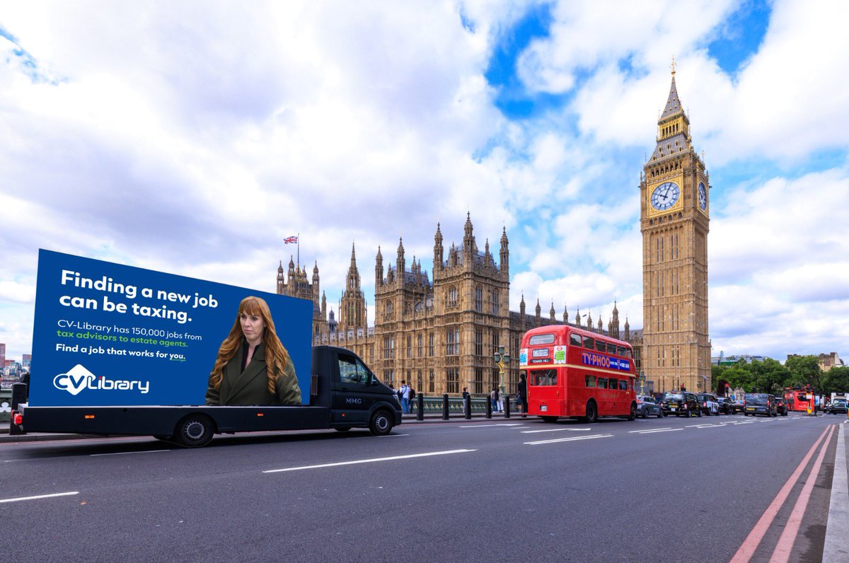Finding a new job can be taxing.

<a href="/CVLibrary/">CV-Library</a> has 150,000 jobs from tax advisors to estate agents…

#AngelaRayner <a href="/OOHWithJess/">OOH With Jess 🌏🇬🇧🇺🇲</a> <a href="/MobileMediaOOH/">Mobile Media</a>