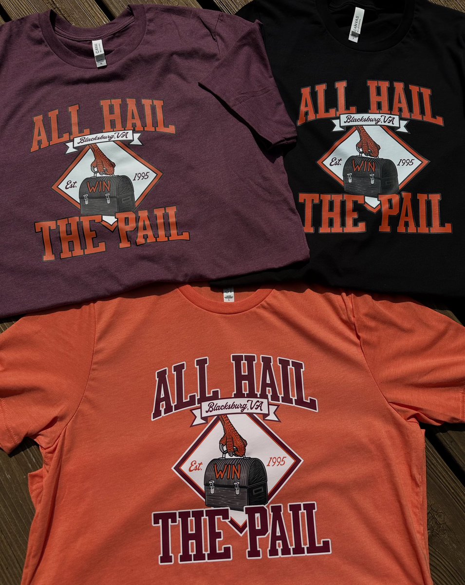 The SWVA Shop (@theswvashop) on Twitter photo 🔥GAME 2 GIVEAWAY🔥 Enter below to win your choice of an All Hail The Pail t-shirt! 🦃🏈
1. Tag 2 people in the comments you’ll be tailgating with this season!
2. Like this post!
3. Follow <a href="/theswvashop/">The SWVA Shop</a>
4. EXTRA ENTRY: Retweet this post!
Good luck and GO HOKIES! 🔥GAME 2 GIVEAWAY🔥 Enter below to win your choice of an All Hail The Pail t-shirt! 🦃🏈
1. Tag 2 people in the comments you’ll be tailgating with this season!
2. Like this post!
3. Follow <a href="/theswvashop/">The SWVA Shop</a>
4. EXTRA ENTRY: Retweet this post!
Good luck and GO HOKIES!