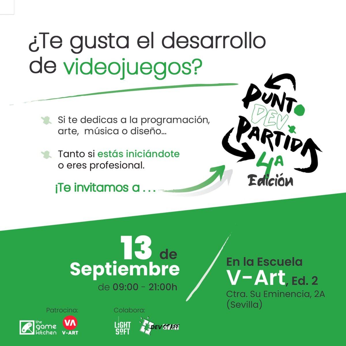 PuntoDevPartida's tweet photo. Ha pasado tiempo desde la última quedada de @PuntoDevPartida, ¡pero aquí está por fin la CUARTA EDICIÓN!

Si quieres mostrar tu portfolio o tus proyectos a gente con tus mismas inquietudes, ¡te esperamos el Sábado 13 de Septiembre en Sevilla!

INSCRIPCIÓN: https://t.co/I4jXDTvwbS https://t.co/LDbwgP0R5S