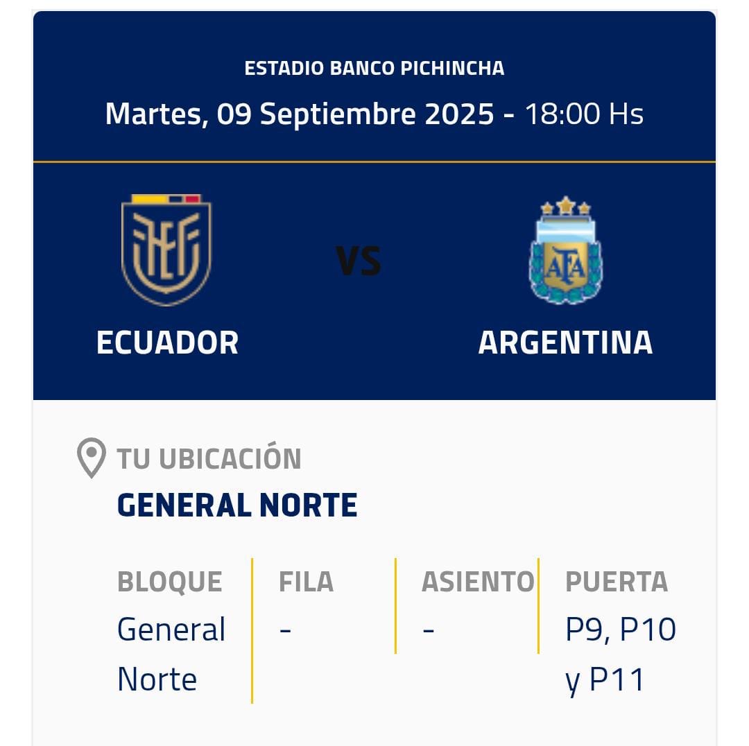 almadismo's tweet photo. 🚨 ATENCIÓN 🚨

Debido a que no viene Messi a Guayaquil estaré sorteando mi entrada para todos los que le den Like, RT y me sigan 🇪🇨🇦🇷

El ganador será anunciado por este mismo medio el día domingo 7 de Septiembre⌛ https://t.co/reFDJMShQc