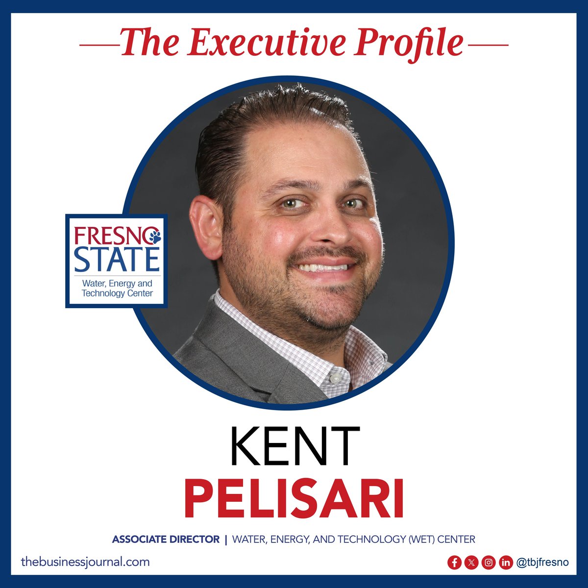 TBJFresno's tweet image. Meet Kent Pelisari, Associate Director at Fresno State’s WET Center. He’s helping entrepreneurs in water, energy, and agtech turn ideas into real-world impact. 

#executiveprofile #director #fresnostate #fresno #leader #tbj #thebusinessjournal