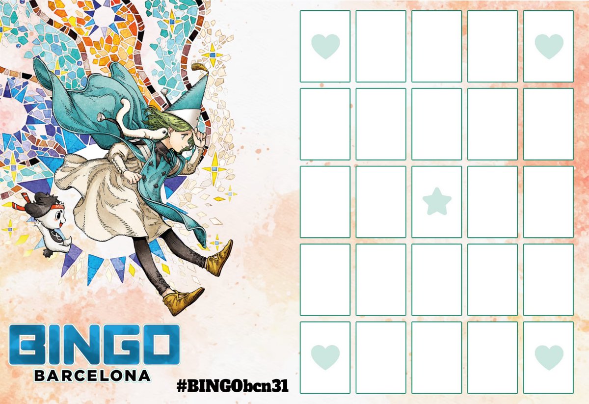 Aún queda un poco pero me aburro y he creado una ilustración para hacer el Bingo de el manga barcelona de este año para quien lo quiera usar 🫰🏻🙂
#MangaBarcelona 
#BINGObcn31