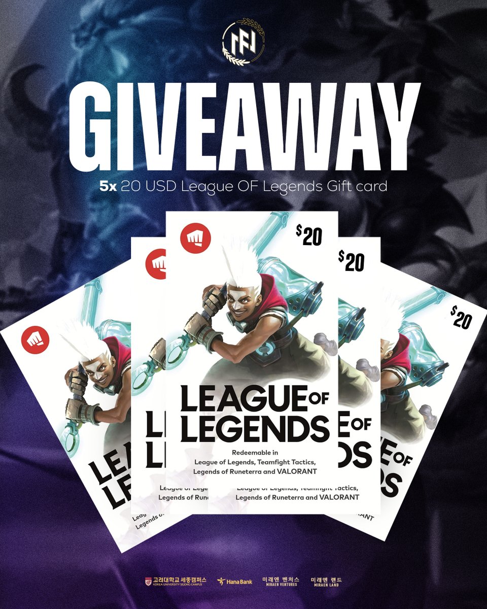 FN ESPORTS (@fnesportsglobal) on Twitter photo 🎉 GIVEAWAY TIME! 🎉
We’re giving away 5x $20 League of Legends Gift Cards 💳🔥
To enter:
1️⃣ Follow <a href="/FNesportsGlobal/">FN ESPORTS</a>
2️⃣ Like ❤️ & Retweet 🔁 this post
3️⃣ Tag 2 friends who would love this! 👥
The Winners will be announced in 15 days
don’t miss out! 🚀
#Giveaway 🎉 GIVEAWAY TIME! 🎉
We’re giving away 5x $20 League of Legends Gift Cards 💳🔥
To enter:
1️⃣ Follow <a href="/FNesportsGlobal/">FN ESPORTS</a>
2️⃣ Like ❤️ & Retweet 🔁 this post
3️⃣ Tag 2 friends who would love this! 👥
The Winners will be announced in 15 days
don’t miss out! 🚀
#Giveaway