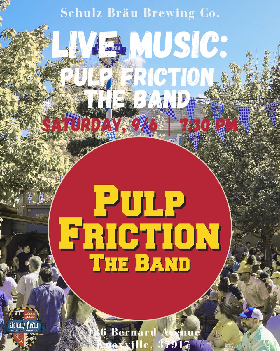 🎶 Wrap up Game Day with live music on Saturday night!
Join us in the Biergarten for good vibes, great tunes, and ice-cold brews. Music kicks off at 7:30 PM!🍻

#Schulzbrau #Biergarten #Beergarten #germanbeer