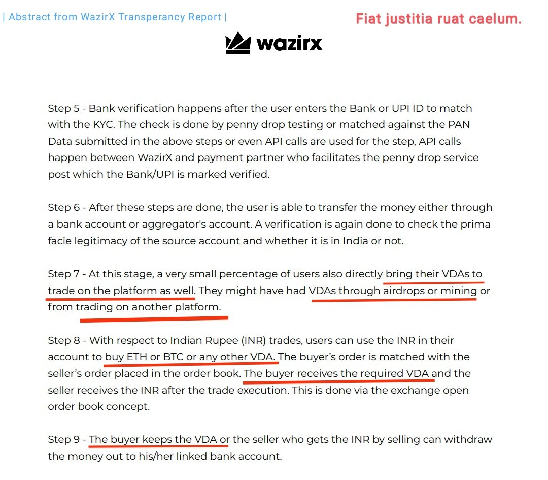 🚨 #WazirXScam exposed! Their own transparency report says: “THE BUYER RECEIVES THE VDA.” If buyers receive &amp; keep the crypto, how can #WazirX now claim we don’t own our assets? 🤔Ownership is clear—let the Hon’ble <a href="/SingaporeCourts/">SG Courts</a> decide now. 

Fiat justitia ruat caelum. ✍️