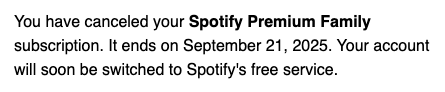 After many years, I'm done with <a href="/Spotify/">Spotify</a>. This latest price hike, without addressing long-standing issues on the platform, has finally pushed me to switch to <a href="/youtubemusic/">YouTube Music</a>.