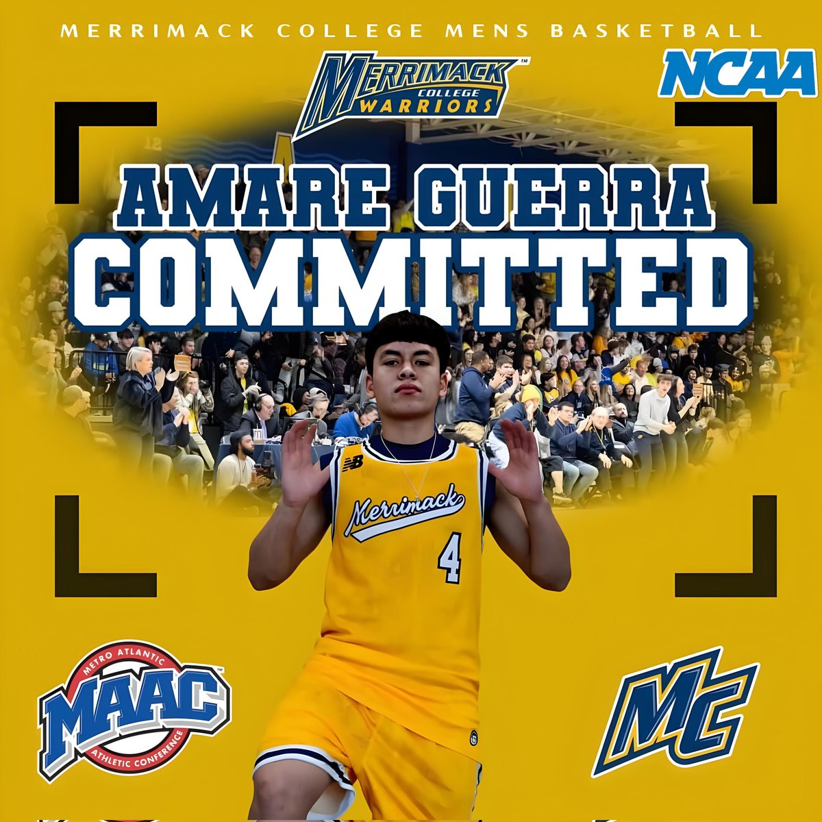 Amare Guerra (@amare4023) on Twitter photo After a great conversation with coach <a href="/JoeyGall0/">Joey Gallo</a> I am extremely blessed to say that I have committed to Merrimack! I want to thank the staff <a href="/MerrimackMBB/">Merrimack Men’s Basketball</a> for believing in me and giving the opportunity to be a factor!
I want to thank my Family and everyone who has supported me! After a great conversation with coach <a href="/JoeyGall0/">Joey Gallo</a> I am extremely blessed to say that I have committed to Merrimack! I want to thank the staff <a href="/MerrimackMBB/">Merrimack Men’s Basketball</a> for believing in me and giving the opportunity to be a factor!
I want to thank my Family and everyone who has supported me!
