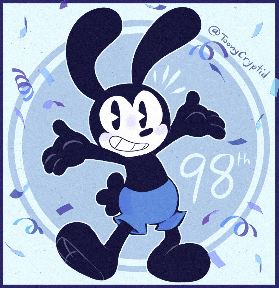 🎉💙Happy 98th Birthday Oswald!🖤🎊
#Oswaldtheluckyrabbit #oswald