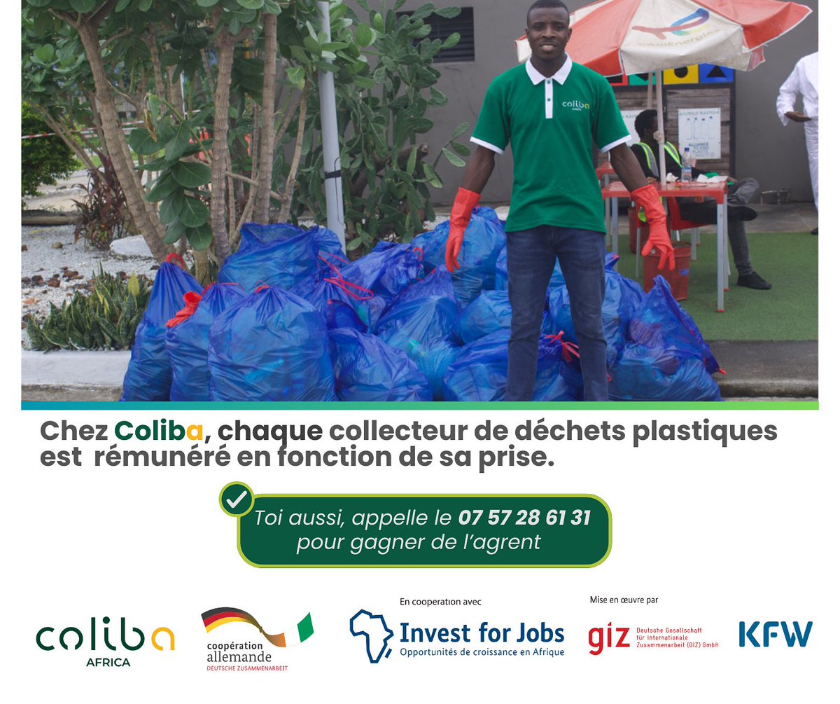 La collecte de déchets plastiques crée des emplois et des opportunités de revenu au niveau local. Contactez-nous pour plus d’informations. 

#ColibaAfrica #recyclerenAfrique #cotedivoirecirculaire #precollecte #stopplastique