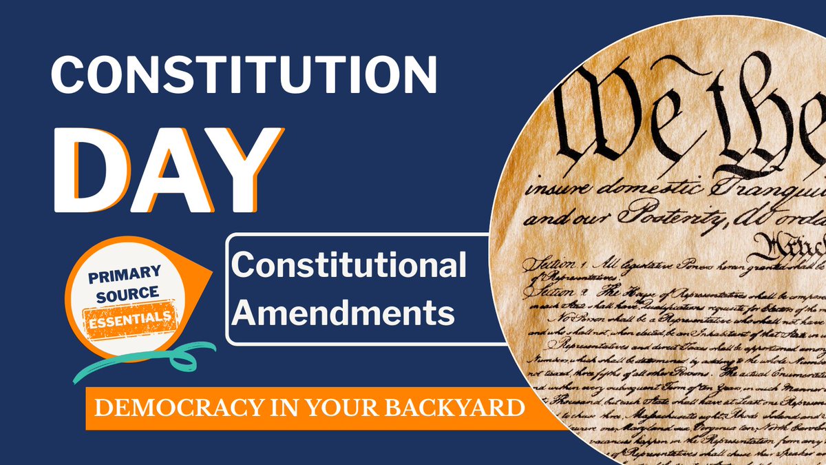 BRInstitute's tweet image. 📜 How do “We the People” amend the Constitution?
Our new Primary Source Essentials video explains Article V + why amendments are rare but vital. Perfect for Constitution Day!
📺 Watch: bit.ly/45MVpJM
#ConstitutionDay #CivicEducation #TeachingTools